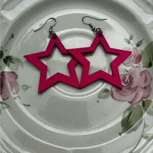 Y2K Style Pink Star Earrings
